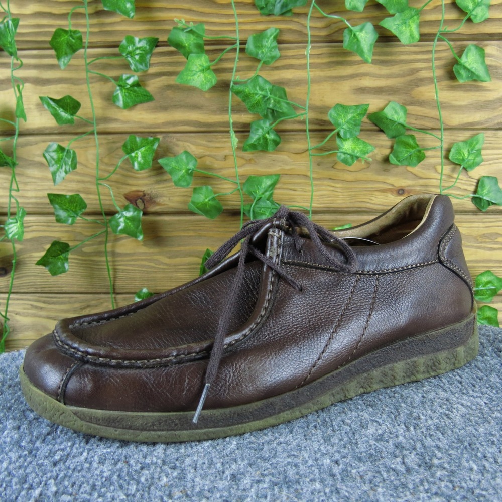 Aldo Made in Bulgaria Men's 43 Brown Leather Moc Toe Lace-Up Casual Comfort Shoe